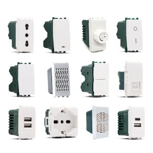 Interruttori, deviatori, frutti compatibili con serie Plana