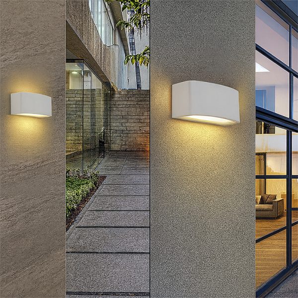 Applique da muro rettangolo bianco bidirezionale E27 ES29-B