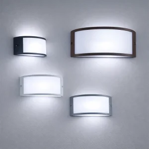 Applique da Esterno Mezzaluna E27 IP54 in Alluminio - Bianco, Nero, Silver, Bronzo