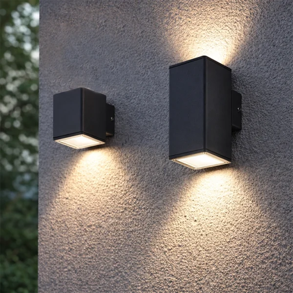 Applique LED da Esterno GORI GU10 IP54 Nero – H88 mm, H160 mm