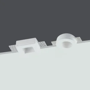 Mini portafaretto Incasso GU10 – Quadrato o tondo in Gesso Ceramico