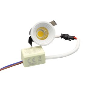 Faretto LED da incasso 3W 300lm IP20 con driver - 3000K, 4000K, 6500K