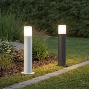 Lampione da giardino E27 220V IP54 - H44cm - Bianco, grigio