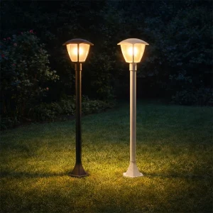 Lampione da giardino E27 H860mm 220V IP44 - Bianco, grigio