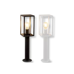Lampione LED da giardino E27 H480mm 220V IP44 - Bianco, nero