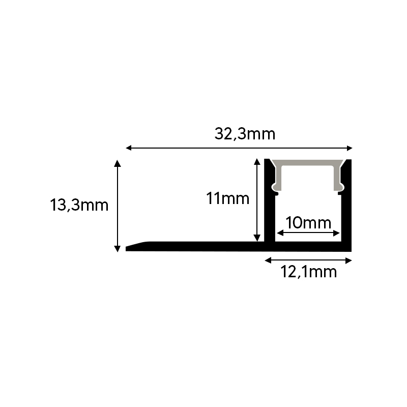 Eurekaled Profilo LED Da Incasso 2 Metri – Alluminio 6063 Per Strisce Fino A 12 Mm – Con Copertura Trasparente, Tappi E Ganci