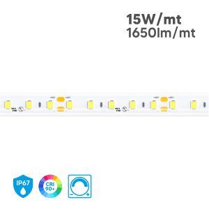 Striscia LED 20mt HC50075 48V 15W/mt IP67 CRI90 - 3000K, 4000K