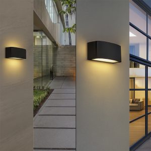 Applique da muro rettangolo nero bidirezionale E27 ES29-N