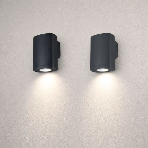 Applique da parete ZEVI EL GU10 220V IP54 - Nero, grigio