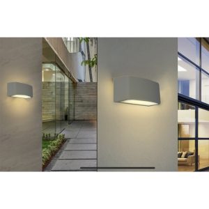 Applique da muro rettangolo grigio bidirezionale E27 - IP44