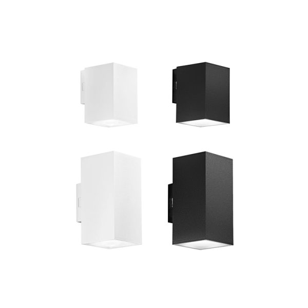 Applique LED quadrato 8W 980lm CCT IP65 - Bianco, nero
