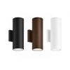 Applique da esterno biemissione IP65 E27 nero, corten e bianco