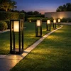 Lampione da Giardino E27 H60cm IP65 nero installato in spazio esterno