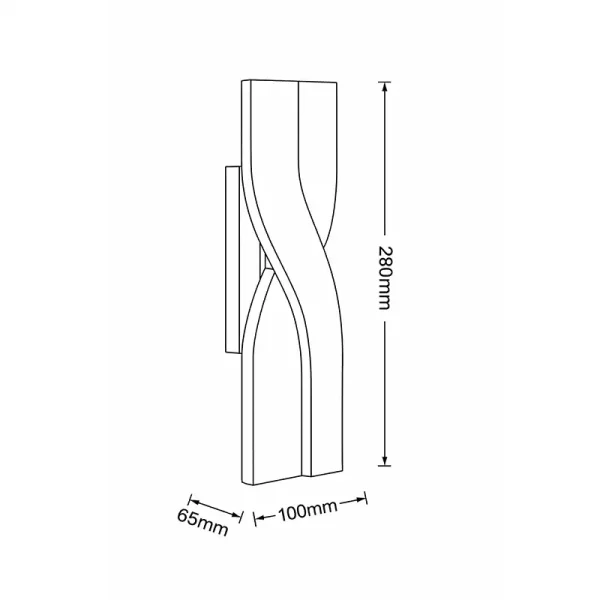 Dimensioni applique da parete LED Treccia 6W CCT 480lm IP20 AQ36-OS3C
