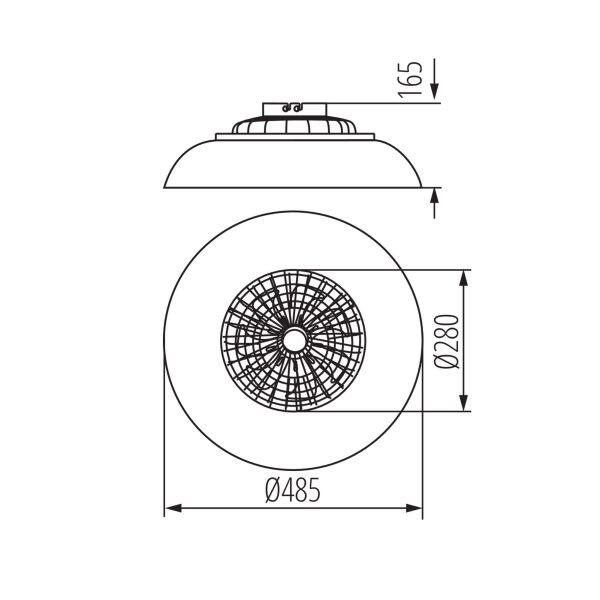 Dimensioni Plafoniera con Ventilatore LED PLAVE