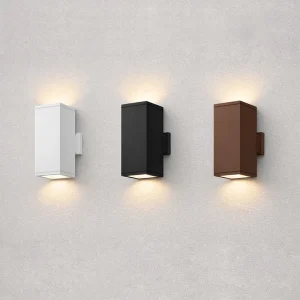 Applique da Esterno LED Biemissione E27 IP65 – Bianco, Nero, Corten