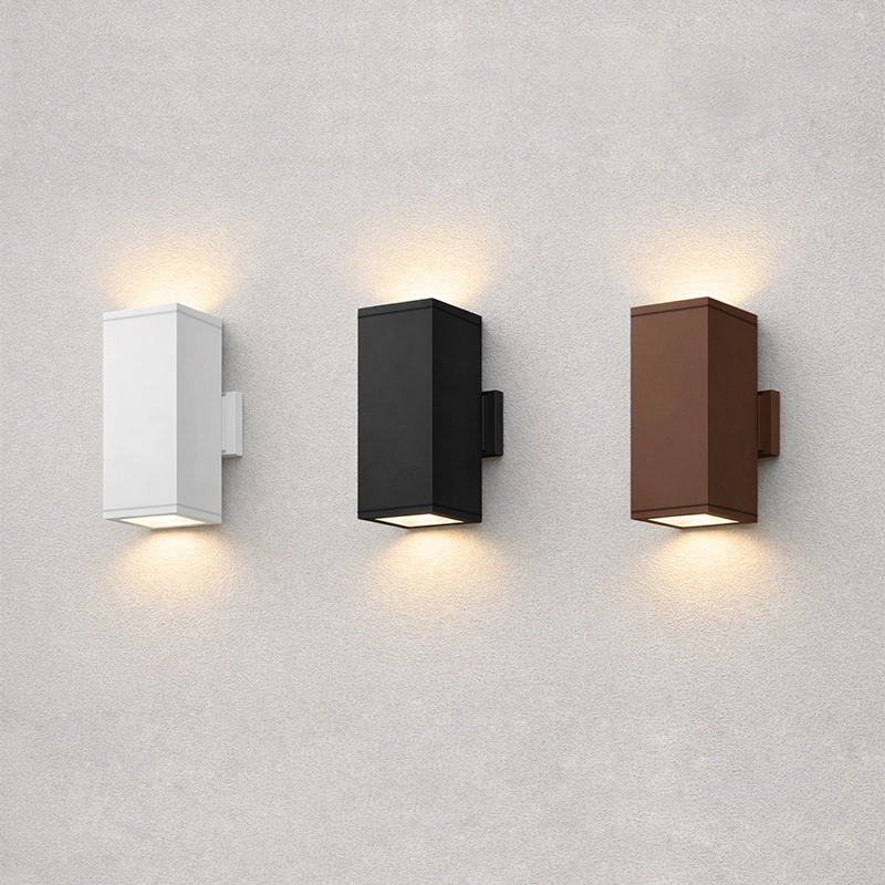 Applique da Esterno LED Biemissione E27 IP65  – Bianco, Nero, Corten
